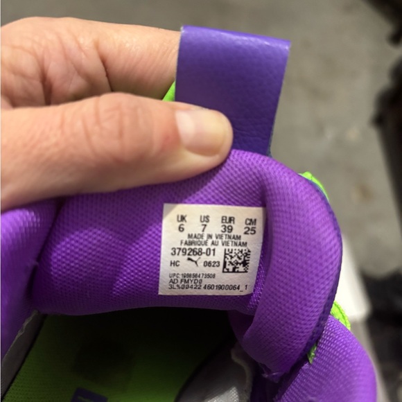 Puma Kids Sneakers in Purple with Neon Green and Pink - Picture 5 of 5